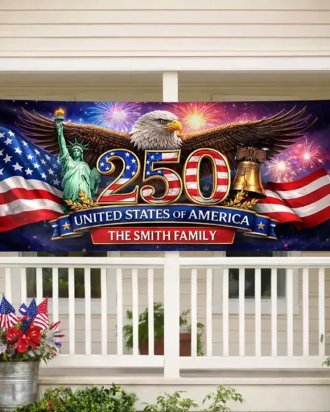 Custom-Made Polyester Outdoor Banner ~ Freedom Starts At Home