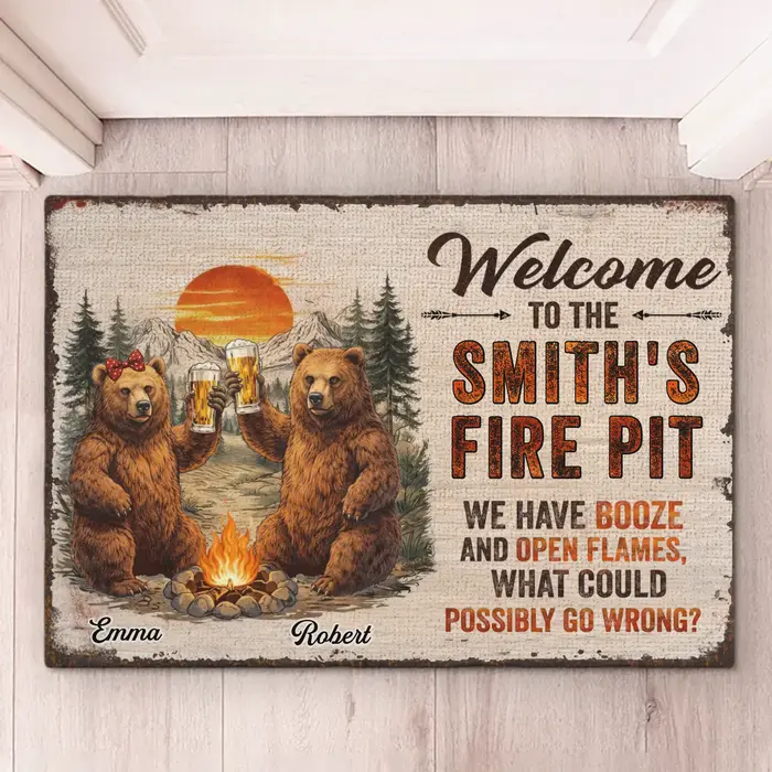 Custom-Made Home Decor Decorative Mat ~ Gather Around Our Fire Pit - Image 2