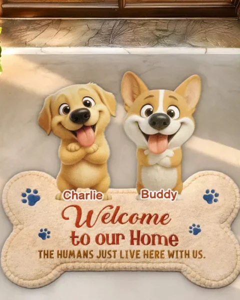 Made-to-Order Shaped Doormat ~ Beware Of Dog Kisses