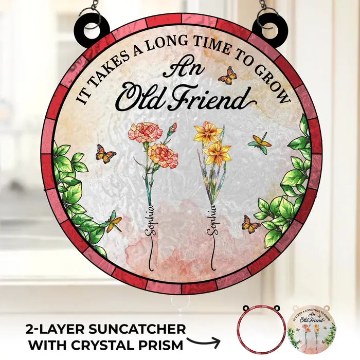 Made-to-Order Wood And Acrylic Suncatcher With Crystal Prism - Old Friends, New Memories - Image 2