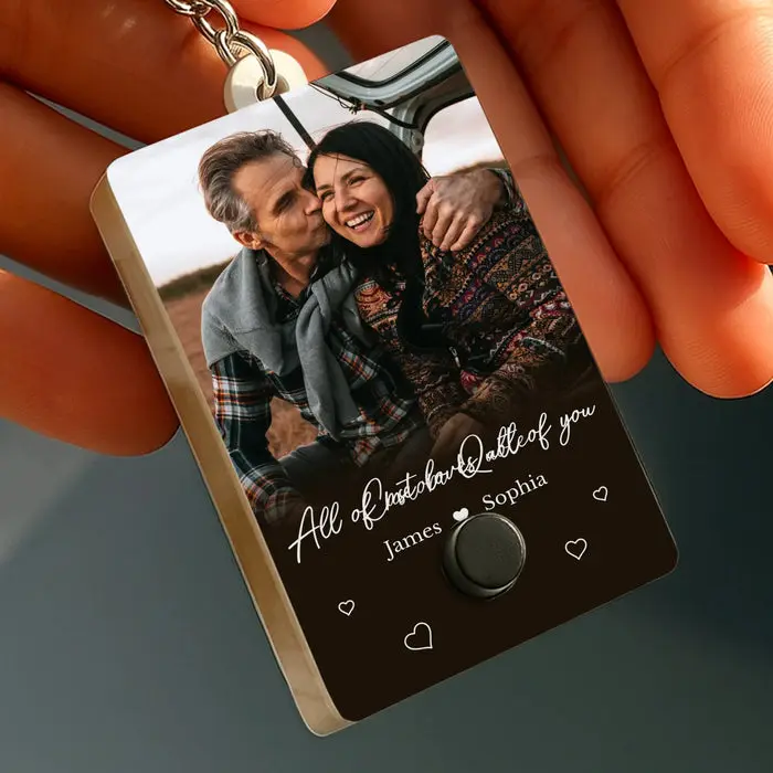 Made-to-Order Photo Acrylic Keychain With Voice Recorder | All My Heart Is Yours - Image 2