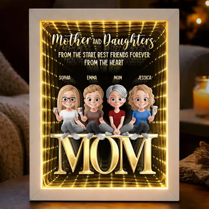 Custom-Made Infinity Mirror Light Box | Daughters Today, Besties Always