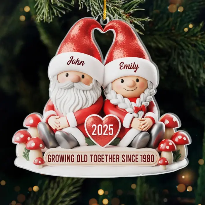 Custom-Made Acrylic Ornament - My Happily Ever Gnome