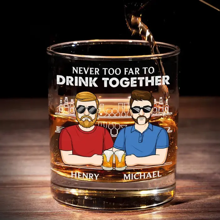 Personalized Never Too Far To Drink Together - Gift For Family Members