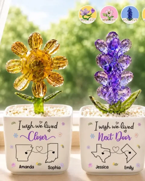 Made-to-Order Long Distance Glass Everlasting Flowers - Friendship Without Borders