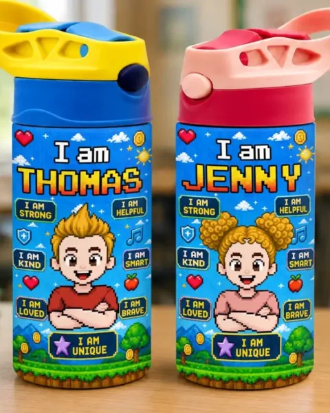 Bespoke Kids Insulated Water Bottle ~ Level Up My Daily Powers
