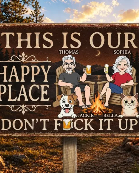 Tailored Home Decor Metal Sign - Campfires, Drinks And Furry Chaos