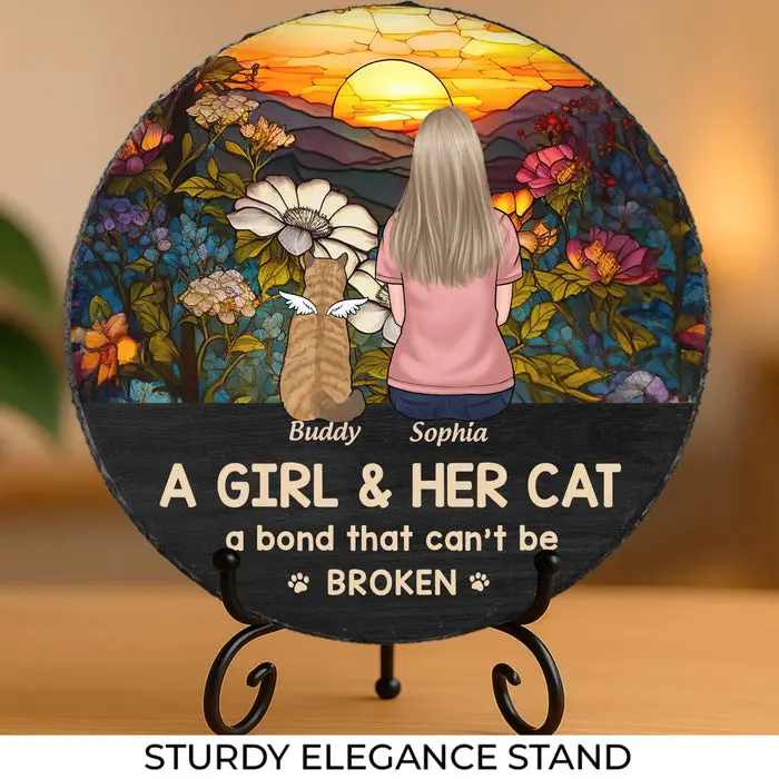 Custom-Made Just A Girl And Her Cat, A Bond That Can't Be Broken ~ Sympathy Gift For Pet Owners, Pet Lovers - Image 2